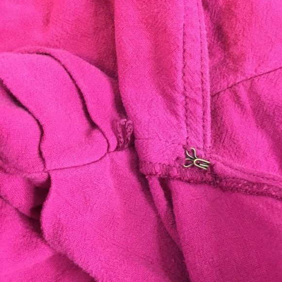 Free People Linen Sensual Safari Red Berry Wrap Dress Size Large NWT Women's - Picture 7 of 10